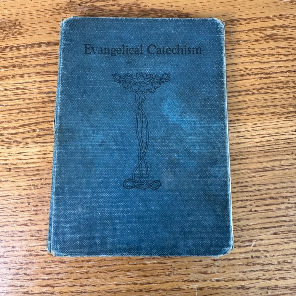 Vintage 1929 Evangelical Catechism Book Eden Publishing House Blue Hardcover‎